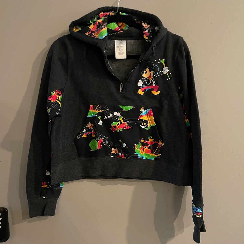 Disneyland Main Street electrical Parade cropped hoodie. Size Medium